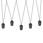 Подвесной светильник черными плафонами на длинных пересекающихся тросах Construction варинант исполнения - 1 | Loft Concept в Уфе