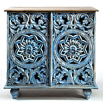 Комод с резным фасадом Blue Carved Chest of Drawers варинант исполнения - 1 | Loft Concept в Уфе