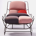 Дизайнерское разноцветное кресло на металлическом каркасе с подставкой для ног Poltronova Plasma Armchair варинант исполнения - 5 | Loft Concept в Уфе