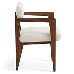 Кресло обеденное Alcove White Boucle из массива ореха варинант исполнения - 3 | Loft Concept в Уфе