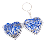 Зеркало брелок складное двухстороннее в форме сердца из натурального камня Лазурит Stone Mirrors варинант исполнения - 2 | Loft Concept в Уфе