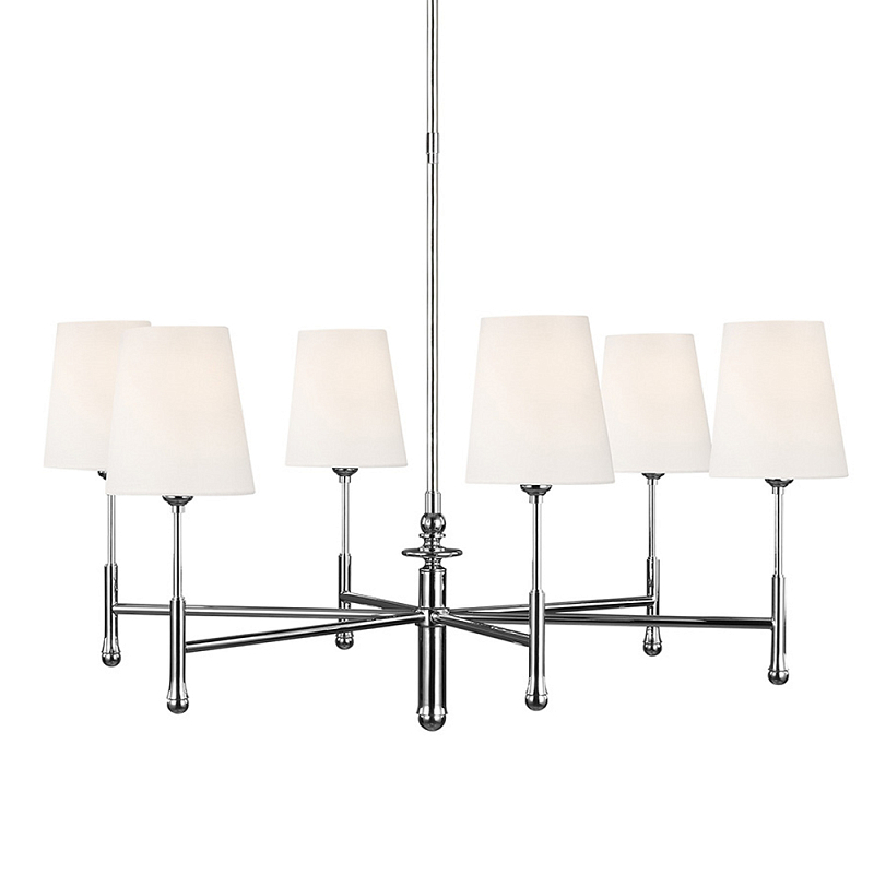 Люстра с 6-ю белыми конусными плафонам Generation Lighting Латунь Белый Бежевый в Уфе | Loft Concept 