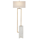 Торшер с прямоугольным абажуром на белом мраморном основании Asymmetry on Marble варинант исполнения - 1 | Loft Concept в Уфе