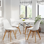 Стул с основой из пластика и мягким сиденьем Arvika White варинант исполнения - 8 | Loft Concept в Уфе