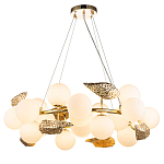 Люстра круглая на золотистом каркасе с белыми стеклянными плафонами Zest of Light варинант исполнения - 1 | Loft Concept в Уфе