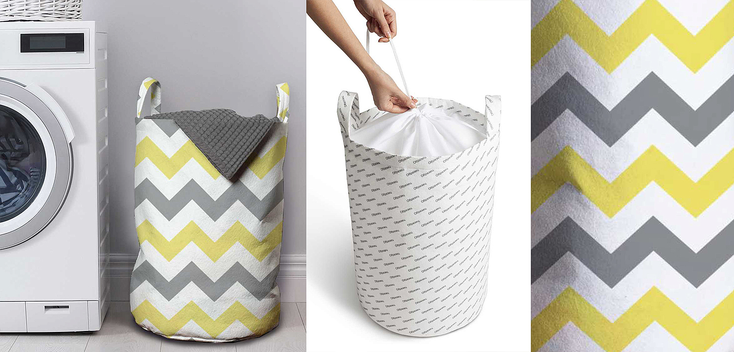 Корзина Mustard and Gray Chevron II Basket Корзина Mustard and Gray Chevron II Basket - Loft-Concept в Уфе