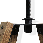 Барный стул со спинкой и металлической подставкой на 4-х деревянных ножках Коричневый Велюр Vendramin Chair варинант исполнения - 4 | Loft Concept в Уфе