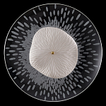 Бра с белым рельефным плафоном и стеклом с рисунком FLOW варинант исполнения - 3 | Loft Concept в Уфе