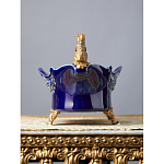 Чаша темно-синего цвета из фарфора с бронзовыми фигурками белок Eden Garden porcelain and bronze варинант исполнения - 3 | Loft Concept в Уфе