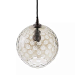 Подвесной светильник с плафоном в форме шара из стекла с рельефным узором Glass Pattern Lamp варинант исполнения - 1 | Loft Concept в Уфе