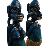 Комплект из 2-х деревянных статуэток Asmat Statuettes Dark Blue варинант исполнения - 3 | Loft Concept в Уфе