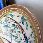 Стул из массива бука бежевый с изображением птиц и цветов Beige Green Chinoiserie Birds Garden Chair варинант исполнения - 3 | Loft Concept в Уфе