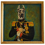Картина в квадратной раме Chinoiserie Great Dane Dog Portrait варинант исполнения - 1 | Loft Concept в Уфе