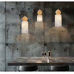 Подвесной светильник светодиодный с цилиндрическим плафоном Stone Helios варинант исполнения - 2 | Loft Concept в Уфе