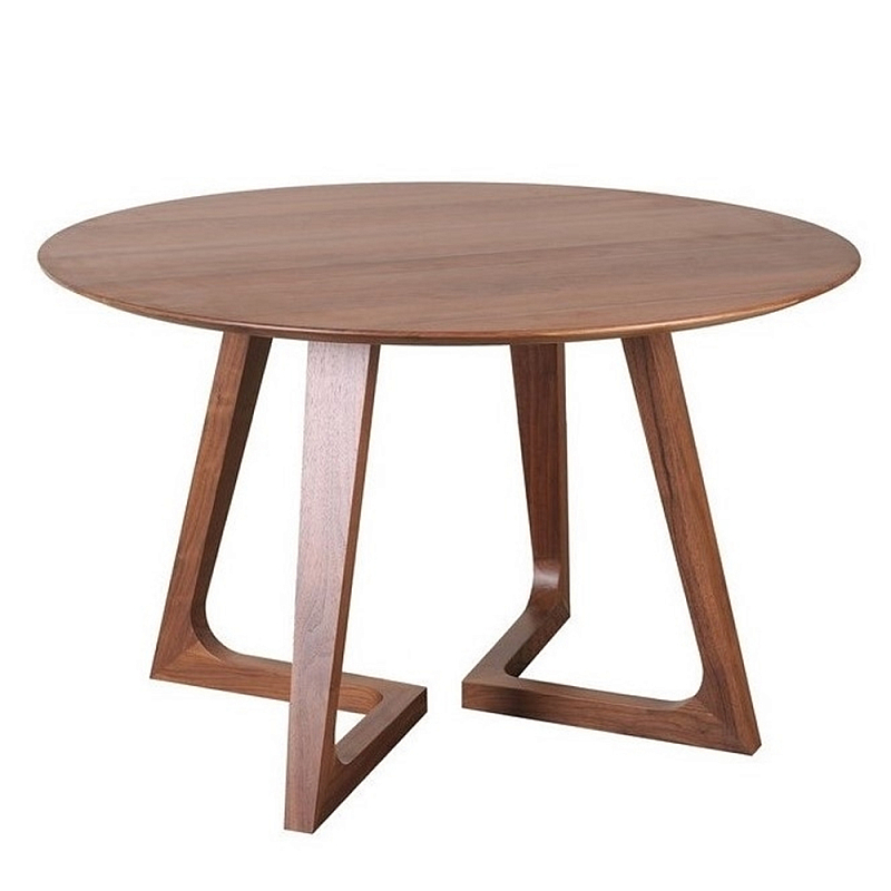 Обеденный стол круглый с изогнутыми ножками Godenza Round V Table Ясень в Уфе | Loft Concept 