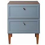 Тумба прикроватная серая из массива бука с 2-мя ящиками Wenge Light варинант исполнения - 2 | Loft Concept в Уфе