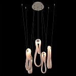 Подвесной светильник белого цвета с 6-ю изогнутыми плафонами Flow Loop варинант исполнения - 5 | Loft Concept в Уфе