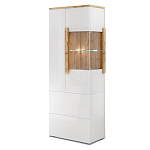 Шкаф-витрина с ящиками и 2-мя дверками с белым глянцевым фасадом Grace of Furniture варинант исполнения - 2 | Loft Concept в Уфе