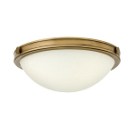 Потолочный светильник цвета латунь с полусферическим матовым белым плафоном Hinkley варинант исполнения - 1 | Loft Concept в Уфе