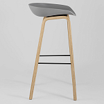 Барный стул на ножках из натурального дерева Boras Grey варинант исполнения - 2 | Loft Concept в Уфе
