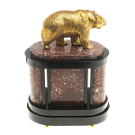 Часы настольные бронзовые с декором в виде медведя Bear Stone Clock варинант исполнения - 7 | Loft Concept в Уфе