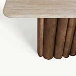 Консоль с овальной столешницей и фактурным деревянным основанием Enzo варинант исполнения - 3 | Loft Concept в Уфе