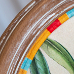 Стул бежевый в разноцветную полоску из натурального бука с изображением птиц и цветов Blooming Birds Colorful Stripes Chair варинант исполнения - 6 | Loft Concept в Уфе