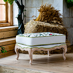 Банкетка золотистая из натурального бука с изображением птиц и цветов Blooming Birds варинант исполнения - 2 | Loft Concept в Уфе