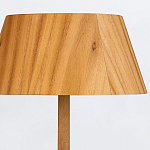 Настольная лампа со скошенным конусовидным абажуром и фигурной ножкой в цвете тик Accord Lighting варинант исполнения - 4 | Loft Concept в Уфе