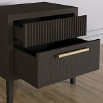 Прикроватная Тумбочка Primo с двумя ящиками Темный орех варинант исполнения - 4 | Loft Concept в Уфе