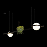Подвесной светильник линейный с 2-мя шарообразными плафонами и цилиндрическим спотом Light of Еyes варинант исполнения - 4 | Loft Concept в Уфе