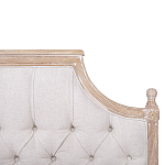 Кровать двуспальная светло-бежевая с основанием из массива дуба с мягким изголовьем Flax Beds варинант исполнения - 3 | Loft Concept в Уфе