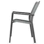 Стул темно-серый с высокой плетеной спинкой и сиденьем Braided Strength варинант исполнения - 5 | Loft Concept в Уфе