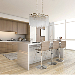 Люстра прямоугольная на цепях с прозрачными трубками и волнистым краем Nembus варинант исполнения - 13 | Loft Concept в Уфе