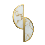 Бра с двумя полукруглыми плафонами из искусственного алебастра в бронзовой оправе Marbella варинант исполнения - 1 | Loft Concept в Уфе