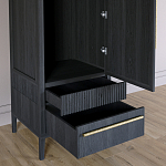 Узкий Шкаф Primo с 2 выдвижными ящиками Черный дуб варинант исполнения - 5 | Loft Concept в Уфе