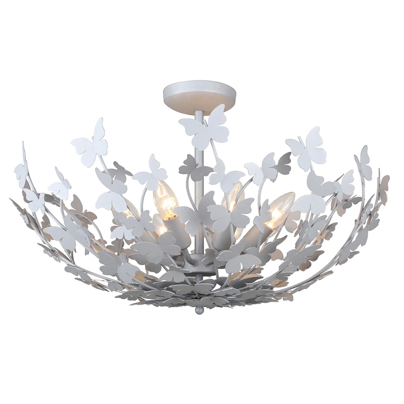 Потолочный светильник с абажуром оформленным в виде стаи бабочек Eternal Butterflies Серебряный Золотой в Уфе | Loft Concept 