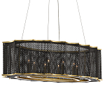 Люстра овальная в сочетании черного и золотого цвета Mesh Lighting варинант исполнения - 2 | Loft Concept в Уфе