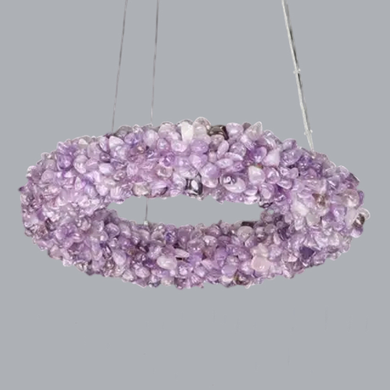 Люстра кргулая из фиолетового хрустального камня Purple Diamond Фиолетовый Люстра кргулая из фиолетового хрустального камня Purple Diamond Фиолетовый в Уфе | Loft Concept