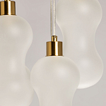 Люстра с 5-ю матовыми белыми стеклянными плафонами волнообразной формы Lucid Rain  варинант исполнения - 6 | Loft Concept в Уфе