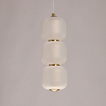 Подвесной светильник с 3-мя округлыми матовыми плафонами из белого стекла Golden Swirl варинант исполнения - 4 | Loft Concept в Уфе