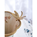 Ваза голубого цвета из фарфора с цветочным рисунком и бронзовой стрекозой Blue Garden варинант исполнения - 8 | Loft Concept в Уфе