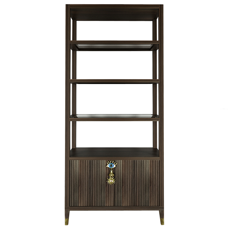 Стеллаж со стеклянными полками Elsa Dreams Walnut Орех Стеллаж со стеклянными полками Elsa Dreams Walnut Орех в Уфе | Loft Concept