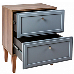 Тумба прикроватная серая из массива бука с 2-мя ящиками Wenge Light варинант исполнения - 4 | Loft Concept в Уфе