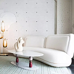 Дизайнерский журнальный стол на 2-х фигурных ножках с подстольем Lycad варинант исполнения - 3 | Loft Concept в Уфе