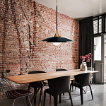 Подвесной светильник с плафоном в форме плоского купола и белой шарообразной лампой Eurofase варинант исполнения - 8 | Loft Concept в Уфе