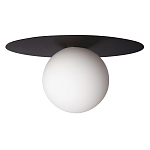 Потолочный светильник с белым шарообразным плафоном и черным круглым основанием Matisse варинант исполнения - 2 | Loft Concept в Уфе