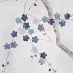 Обои ручная роспись Plum Blossom Inky Hokusai on Sterling Silver gilded silk варинант исполнения - 3 | Loft Concept в Уфе