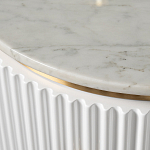 Тумбочка белая круглая с мраморной столешницей Thoroughbass варинант исполнения - 1 | Loft Concept в Уфе