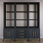 Модульный стеллаж Primo из трех составных элементов Черный дуб варинант исполнения - 2 | Loft Concept в Уфе